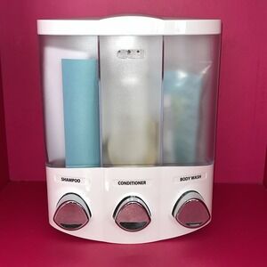 Better Living Products 3-Chamber Shampoo Conditioner Body Wash Wall Dispenser